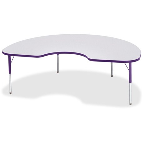 Jonti-Craft Berries Elementary Height Color Edge Kidney Table - For - Table TopLaminated Kidney-shaped, Purple Top - Four Leg Ba