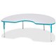 Jonti-Craft Berries Elementary Height Color Edge Kidney Table - For - Table TopLaminated Kidney-shaped, Teal Top - Four Leg Base