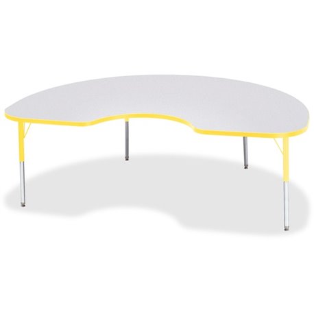 Jonti-Craft Berries Elementary Height Color Edge Kidney Table - For - Table TopLaminated Kidney-shaped, Yellow Top - Four Leg Ba