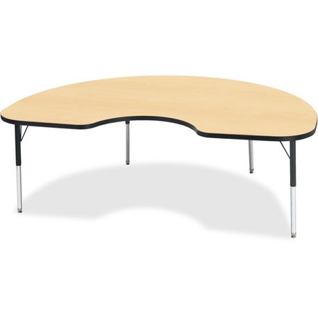 Jonti-Craft Berries Elementary Height Color Top Kidney Table - For - Table TopLaminated Kidney-shaped, Maple Top - Four Leg Base