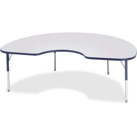 Jonti-Craft Berries Elementary Height Color Edge Kidney Table - For - Table TopLaminated Kidney-shaped, Navy Top - Four Leg Base