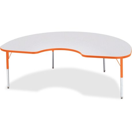 Jonti-Craft Berries Elementary Height Color Edge Kidney Table - For - Table TopLaminated Kidney-shaped, Orange Top - Four Leg Ba