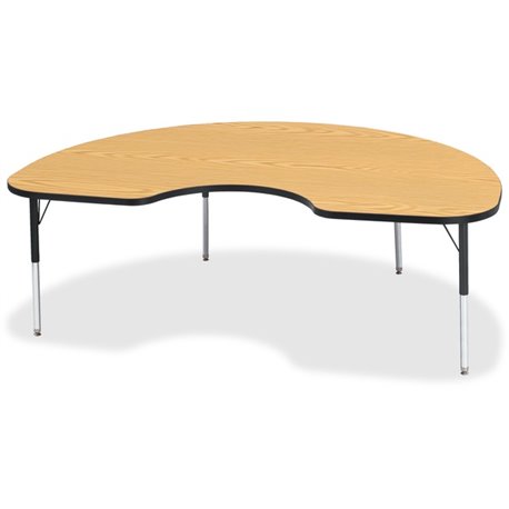 Jonti-Craft Berries Elementary Height Color Top Kidney Table - For - Table TopBlack Oak Kidney-shaped, Laminated Top - Four Leg 