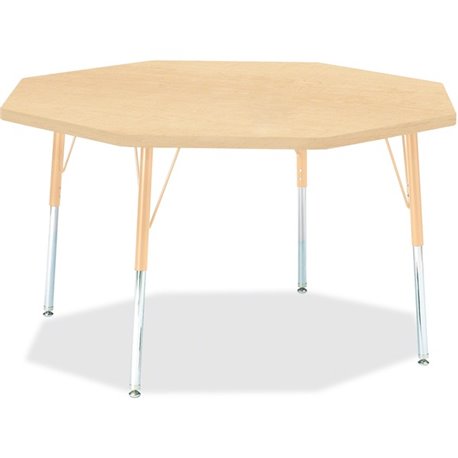 Jonti-Craft Berries Adult Height Maple Top/Edge Octagon Table - For - Table TopLaminated Octagonal, Maple Top - Four Leg Base - 