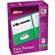 Avery Letter Pocket Folder - 8 1/2" x 11" - 40 Sheet Capacity - 2 Internal Pocket(s) - Paper - Green - 0% Recycled - 25 / Box