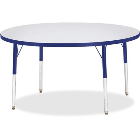 Jonti-Craft Berries Adult Height Color Edge Round Table - For - Table TopGray Round, Laminated Top - Four Leg Base - 4 Legs - He