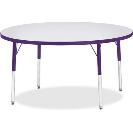 Jonti-Craft Berries Adult Height Color Edge Round Table - For - Table TopLaminated Round, Purple Top - Four Leg Base - 4 Legs - 