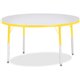 Jonti-Craft Berries Adult Height Color Edge Round Table - For - Table TopLaminated Round, Yellow Top - Four Leg Base - 4 Legs - 