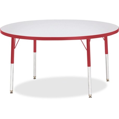 Jonti-Craft Berries Adult Height Color Edge Round Table - For - Table TopLaminated Round, Red Top - Four Leg Base - 4 Legs - Hei