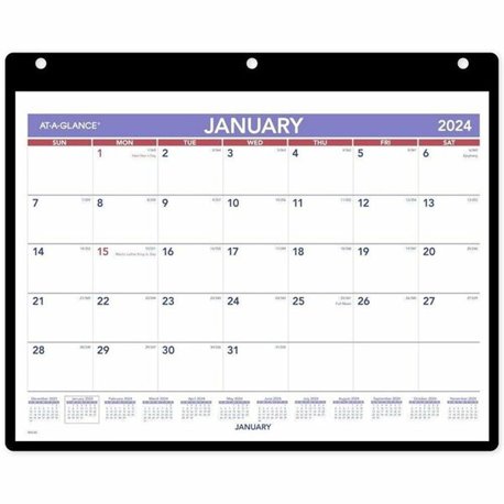 At-A-Glance Flip-A-Week Desk Calendar and Base - Large Size - Julian Dates - Weekly - 12 Month - January 2024 - December 2024 - 
