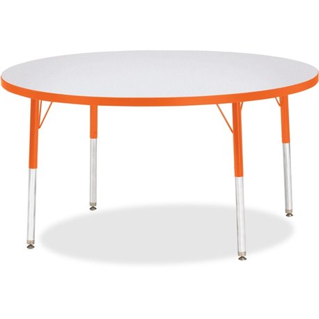 Jonti-Craft Berries Adult Height Color Edge Round Table - For - Table TopLaminated Round, Orange Top - Four Leg Base - 4 Legs - 