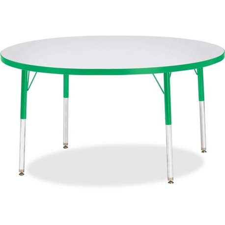 Jonti-Craft Berries Adult Height Color Edge Round Table - For - Table TopGreen Round, Laminated Top - Four Leg Base - 4 Legs - H