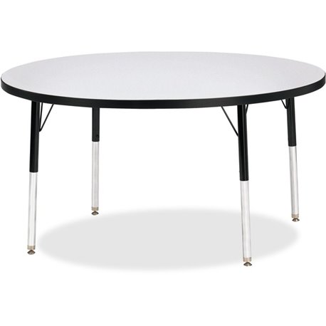 Jonti-Craft Berries Adult Height Color Edge Round Table - For - Table TopBlack Round, Laminated Top - Four Leg Base - 4 Legs - H