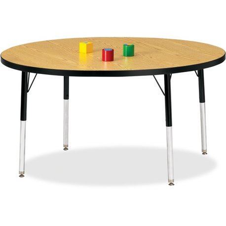 Jonti-Craft Berries Adult Height Color Top Round Table - For - Table TopBlack Oak Round, Laminated Top - Four Leg Base - 4 Legs 