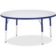 Jonti-Craft Berries Elementary Height Color Edge Round Table - For - Table TopBlue Round Top - Four Leg Base - 4 Legs - Height A