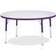 Jonti-Craft Berries Elementary Height Color Edge Round Table - For - Table TopPurple Round Top - Four Leg Base - 4 Legs - Height