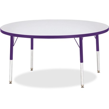 Jonti-Craft Berries Elementary Height Color Edge Round Table - For - Table TopPurple Round Top - Four Leg Base - 4 Legs - Height