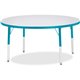 Jonti-Craft Berries Elementary Height Color Edge Round Table - For - Table TopTeal Round Top - Four Leg Base - 4 Legs - Height A