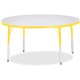 Jonti-Craft Berries Elementary Height Color Edge Round Table - For - Table TopYellow Round Top - Four Leg Base - 4 Legs - Height