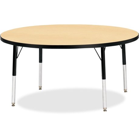 Jonti-Craft Berries Elementary Height Color Top Round Table - For - Table TopLaminated Round, Maple Top - Four Leg Base - 4 Legs