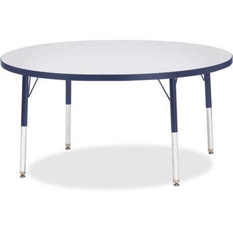 Jonti-Craft Berries Elementary Height Color Edge Round Table - For - Table TopNavy Round Top - Four Leg Base - 4 Legs - Height A