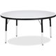 Jonti-Craft Berries Elementary Height Color Edge Round Table - For - Table TopBlack Round Top - Four Leg Base - 4 Legs - Height 