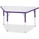 Jonti-Craft Berries Adult-Size Gray Laminate Trapezoid Table - For - Table TopLaminated Trapezoid, Purple Top - Four Leg Base - 