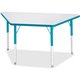 Jonti-Craft Berries Adult-Size Gray Laminate Trapezoid Table - For - Table TopLaminated Trapezoid, Teal Top - Four Leg Base - 4 