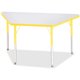 Jonti-Craft Berries Adult-Size Gray Laminate Trapezoid Table - For - Table TopLaminated Trapezoid, Yellow Top - Four Leg Base - 