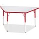 Jonti-Craft Berries Adult-Size Gray Laminate Trapezoid Table - For - Table TopLaminated Trapezoid, Red Top - Four Leg Base - 4 L