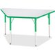 Jonti-Craft Berries Adult-Size Gray Laminate Trapezoid Table - For - Table TopGreen Trapezoid, Laminated Top - Four Leg Base - 4