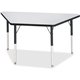 Jonti-Craft Berries Adult-Size Gray Laminate Trapezoid Table - For - Table TopBlack Trapezoid, Laminated Top - Four Leg Base - 4