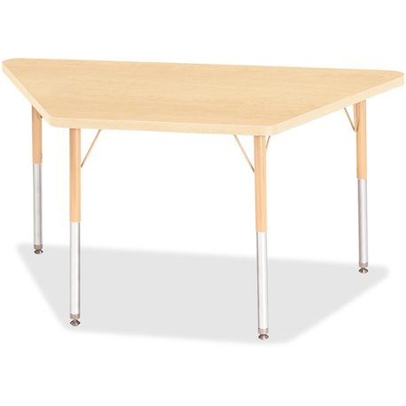 Jonti-Craft Berries Adult-Size Maple Prism Trapezoid Table - For - Table TopLaminated Trapezoid, Maple Top - Four Leg Base - 4 L