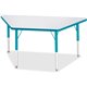 Jonti-Craft Berries Elementary Height Prism Edge Trapezoid Table - For - Table TopLaminated Trapezoid, Teal Top - Four Leg Base 