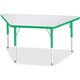 Jonti-Craft Berries Elementary Height Prism Edge Trapezoid Table - For - Table TopGreen Trapezoid, Laminated Top - Four Leg Base