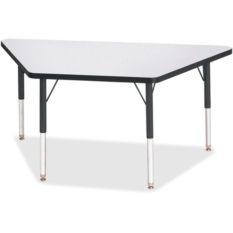 Jonti-Craft Berries Elementary Height Prism Edge Trapezoid Table - For - Table TopBlack Trapezoid, Laminated Top - Four Leg Base