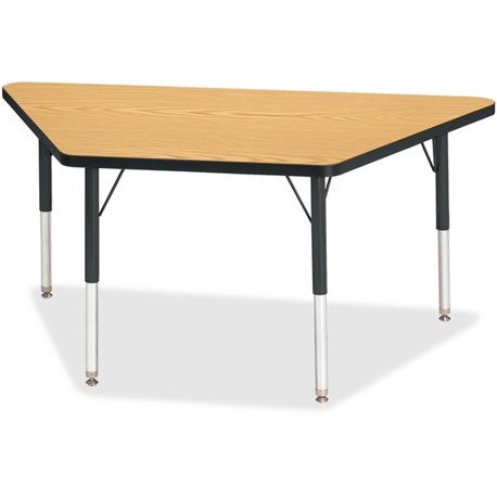 Jonti-Craft Berries Elementary Height Classic Trapezoid Table - For - Table TopBlack Oak Trapezoid, Laminated Top - Four Leg Bas