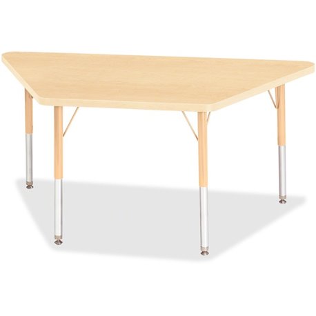 Jonti-Craft Berries Maple Top Elementary Height Trapezoid Table - For - Table TopLaminated Trapezoid, Maple Top - Four Leg Base 