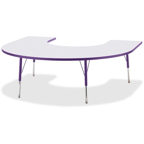 Jonti-Craft Berries Prism Horseshoe Student Table - For - Table TopLaminated Horseshoe-shaped, Purple Top - Four Leg Base - 4 Le