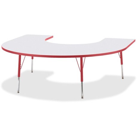 Jonti-Craft Berries Prism Horseshoe Student Table - For - Table TopLaminated Horseshoe-shaped, Red Top - Four Leg Base - 4 Legs 