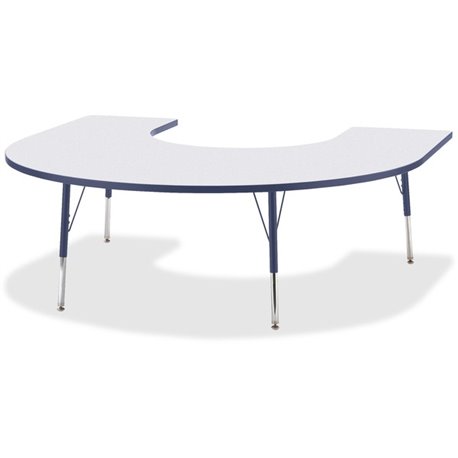 Jonti-Craft Berries Prism Horseshoe Student Table - For - Table TopLaminated Horseshoe-shaped, Navy Top - Four Leg Base - 4 Legs