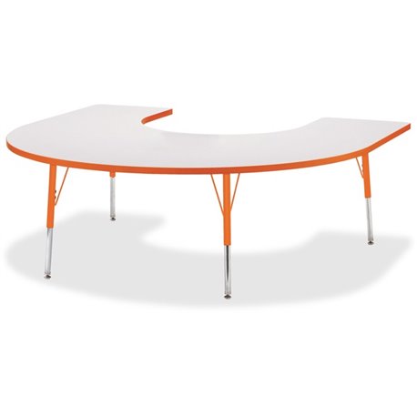 Jonti-Craft Berries Prism Horseshoe Student Table - For - Table TopLaminated Horseshoe-shaped, Orange Top - Four Leg Base - 4 Le