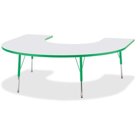 Jonti-Craft Berries Prism Horseshoe Student Table - For - Table TopGreen Horseshoe-shaped, Laminated Top - Four Leg Base - 4 Leg