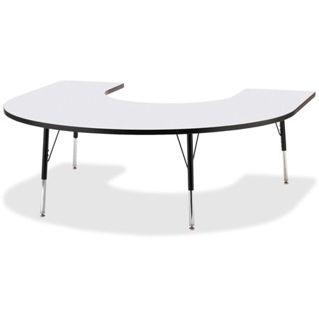 Jonti-Craft Berries Prism Horseshoe Student Table - For - Table TopBlack Horseshoe-shaped, Laminated Top - Four Leg Base - 4 Leg