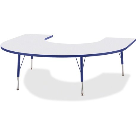 Jonti-Craft Berries Elementary Height Prism Edge Horseshoe Table - For - Table TopBlue Horseshoe-shaped, Laminated Top - Four Le