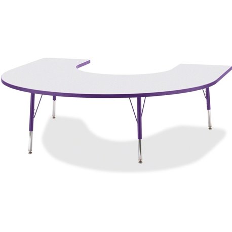 Jonti-Craft Berries Elementary Height Prism Edge Horseshoe Table - For - Table TopLaminated Horseshoe-shaped, Purple Top - Four 