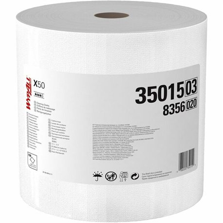 Wypall General Clean X50 Cleaning Cloths - 12.20" Length x 9.80" Width - 1100 / Carton - Reinforced - White