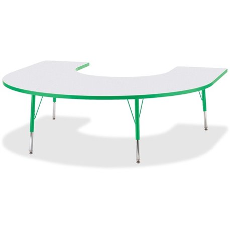 Jonti-Craft Berries Elementary Height Prism Edge Horseshoe Table - For - Table TopGreen Horseshoe-shaped, Laminated Top - Four L