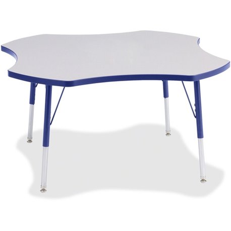 Jonti-Craft Berries Prism Four-Leaf Student Table - For - Table TopGray, Laminated Top - Four Leg Base - 4 Legs - Height Adjusta