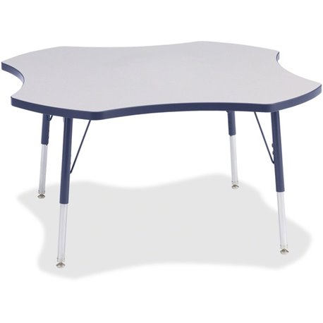 Jonti-Craft Berries Prism Four-Leaf Student Table - For - Table TopLaminated, Navy Top - Four Leg Base - 4 Legs - Height Adjusta